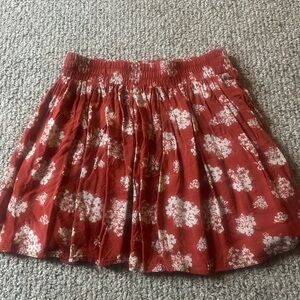 Forever 21 Red Floral Skater Skirt